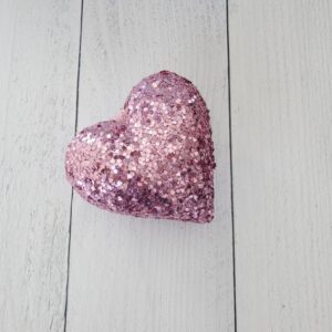 Large-pink-chunky-glittered-heart