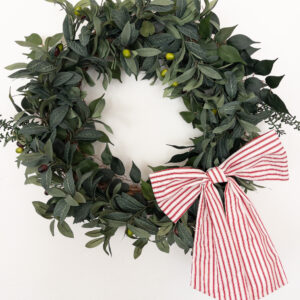 Red and White Striped Fabric Bow